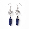 Gemstone Bullet with Vortex Dangle Earrings EJEW-I276-02P-3