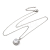 Square Brass Pave Cubic Zirconia Pendant Necklaces for Women NJEW-G156-02P-05-2