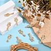 Brass Micro Pave Clear Cubic Zirconia Screw Eye Peg Bails Links Connectors KK-T062-89G-NF-6