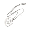 201 Stainless Steel Moon & Arabic Pendants Box Chain Necklaces for Women Men LS-NJEW-R013-02P-3
