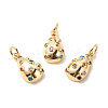 Brass Micro Pave Colorful Cubic Zirconia Pendants KK-G420-26G-1