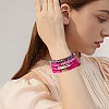 4Pcs 4 Style Acrylic Chunky Curved Tube Stretch Bracelet Sets BJEW-SW00074-01-5