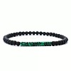 4MM Synthetic Malachite Heishi Beads and Round Frosted Black Onyx(Dyed & Heated) Beaded Stretch Bracelets for Women Men MG4641-5-1