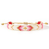 Adjustable Glass Seed Bead Braided Bead Bracelets for Women AP3719-3-2