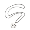 201 Stainless Steel Pickleball Pendant Box Chain Necklaces for Women Men NJEW-H050-01A-P-4