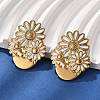 Flower 304 Stainless Steel Stud Earrings EJEW-V016-10G-02-1