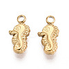 304 Stainless Steel Sea Horse Charms STAS-T069-04G-1
