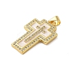 Rack Plating Brass Micro Pave Cubic Zirconia Pendants KK-P279-26B-G-2
