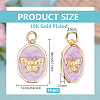 10Pcs Brass Micro Pave Clear Cubic Zirconia Pendants ZIRC-BC0015-13-2