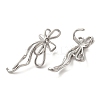 304 Stainless Steel Bowknot Cuff Earrings EJEW-C113-02P-2