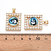 Brass Micro Pave Clear Cubic Zirconia Pendants for Women KK-T070-91A-07-3