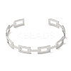 Non-Tarnish 304 Stainless Steel Hollow Rectangle Cuff Bangles BJEW-H322-01P-2