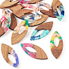14Pcs 7 Colors Resin and Walnut Pendants FIND-TA0006-36A-2