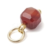 100Pcs 10 Styles Natural Stone Faceted Cube Charms PALLOY-JF04520-02-6