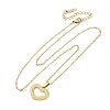 Hollow Heart 304 Stainless Steel Pendant Necklaces NJEW-M096-13G-2
