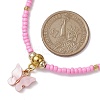 Glass Seed Beads & Flower Handmade Lampwork Beaded Necklaces NJEW-MZ00065-01-3