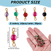 50Pcs 5 Colors Dyed Natural Agate Faceted Round Connector Charms KK-UN0005-46-3