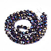 Electroplate Transparent Glass Beads Strands EGLA-T019-06J-2