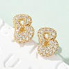 Brass Micro Pave Cubic Zirconia Stud Earrings EJEW-Z091-04G-B-1