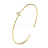 Rack Plating Brass Micro Pave Clear Cubic Zirconia Letter Open Cuff Bangles BJEW-A018-01G-P-1