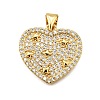 Brass Micro Pave Cubic Zirconia Pendants KK-K401-05C-G-1