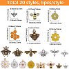 120Pcs 20 Styles Alloy Enamel Pendants ENAM-BM0001-13-2