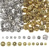 100Pcs 10 Styles Tibetan Style Alloy Flower Bead Caps TIBE-YW0001-84-2