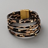 PU Leather Cord Multi-strand Bracelets for Women BJEW-WH0030-01A-1
