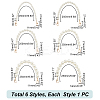 6Pcs 6 Style Resin Imitation Pearl Beaded Chain Purse Strap Extenders FIND-PH0009-60-2