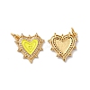 Rack Plating Brass Micro Pave Clear Cubic Zirconia Charms KK-D074-04G-03-1
