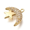 Brass Micro Pave Cubic Zirconia Pendants KK-Q035-06G-2