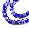 Round Millefiori Glass Beads Strands LK-P001-33-3