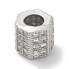 Rack Plating Brass Micro Pave Cubic Zirconia Beads KK-L224-035P-1