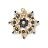 3Pcs 3 Colors Glass Seed Beaded Snowflake Pendants PALLOY-MZ00953-2