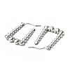 Tarnish Resistant 304 Stainless Steel Rectangle with Heart Hoop Earrings for Women STAS-B034-12P-2