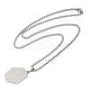 201 Stainless Steel Native American Hexagon Pendant Necklaces NJEW-K283-02P-2