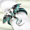 Pterosaur Alloy Enamel & Rhinestones Link Bracelets BJEW-A165-01C-3