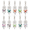 10Pcs 5 Styles Woven Net/Web with Wing Alloy Pendant Decorations HJEW-JM02975-02-1