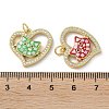 Valentine's Day Brass Micro Pave Clear Cubic Zirconia Pendants KK-C045-16G-3