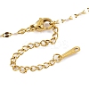 Woven Net/Web with Feather 201 Stainless Steel Boho Pendant Necklaces for Women NJEW-G087-03G-4