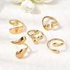 5Pcs 304 Stainless Steel Open Cuff Rings for Women RJEW-K313-03G-1