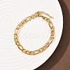 304 Stainless Steel Figaro Chain Bracelets for Women BJEW-G757-15G-1