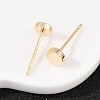 Brass Flat Round Stud Earrings for Women EJEW-G441-06E-G-3