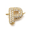 Brass Micro Pave Cubic Zirconia Letter Links KK-I717-04P-1