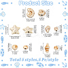 25Pcs 5 Styles Handmade Porcelain Ceramic Beads PORC-YW0001-85-2