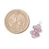 4Pcs 4 Styles Natural Amethyst & Agate & Green Aventurine & Lapis Lazuli Faceted Round Beaded Flower Pendants PALLOY-TA00256-2