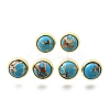 Brass Half Round Stud Earrings EJEW-Z124-01G-4