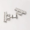 7 Strands Alloy and Brass Fold Over Clasps X-PALLOY-N0112-03P-3