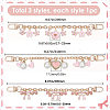 3Pcs 3 Styles Bowknot Heart Heart Pink Zinc Alloy Enamel Tassel Cable Chain Purse Chains FIND-BBC0004-56-2