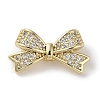 Brass Micro Pave Clear Cubic Zirconia Beads KK-G491-34G-1